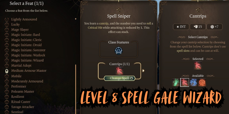 Best Gale Build Bg3 Level 8 Feat, Spell sniper and Cantrips Gale Wizard | Tellagraph.com