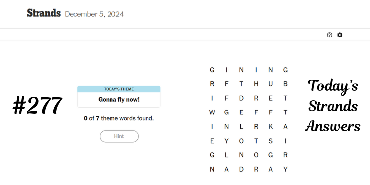 NYT Strands Hint Today Answers For Thursday, December 5, 2024 | Tellagraph.com