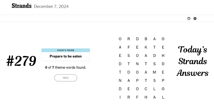 NYT Strands Hint Today Answers For Saturday, December 7, 2024 | Tellagraph.com