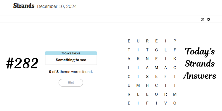 NYT Strands Hint Today Answers For Tuesday, December 10, 2024 | Tellagraph.com