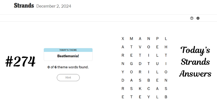 NYT Strands Hint Today Answers For Monday, December 2, 2024 | Tellagraph.com